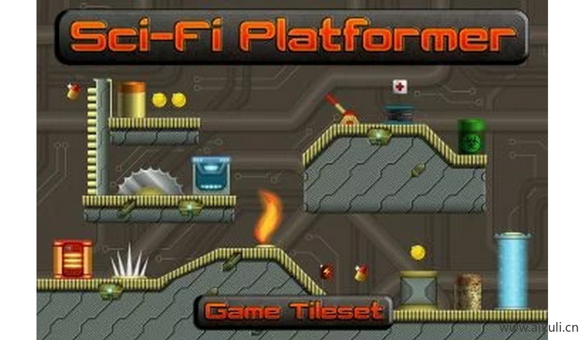 像素类游戏地图47-素材2D横版冒险关卡场景PNG透明UI背景独立制作