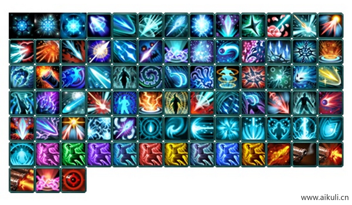 传奇技能素材100个+BUFF技能图标7PNG素材