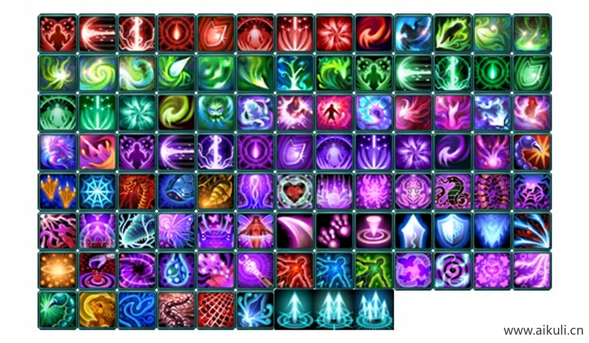 传奇技能素材100个+BUFF技能图标6PNG素材