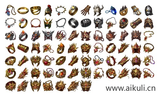 战士传奇图标物品道具首饰装备武器写实风全套等级游戏素材PNG