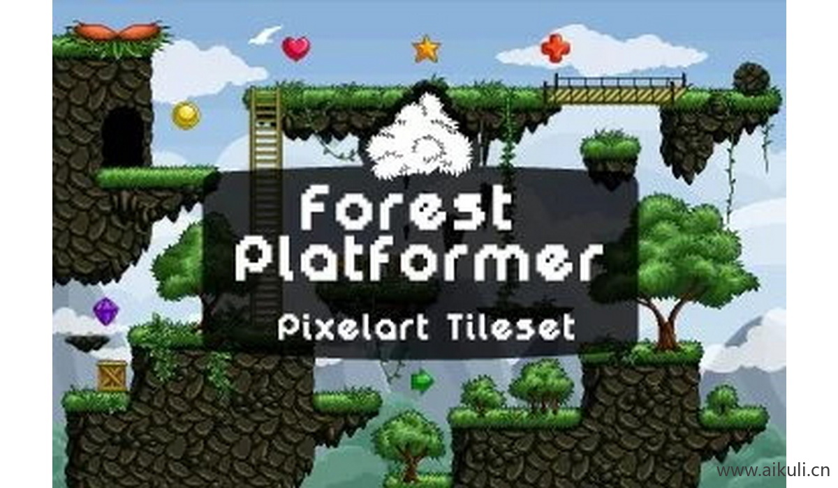 像素类游戏地图34-素材2D横版冒险关卡场景PNG透明UI背景独立制作