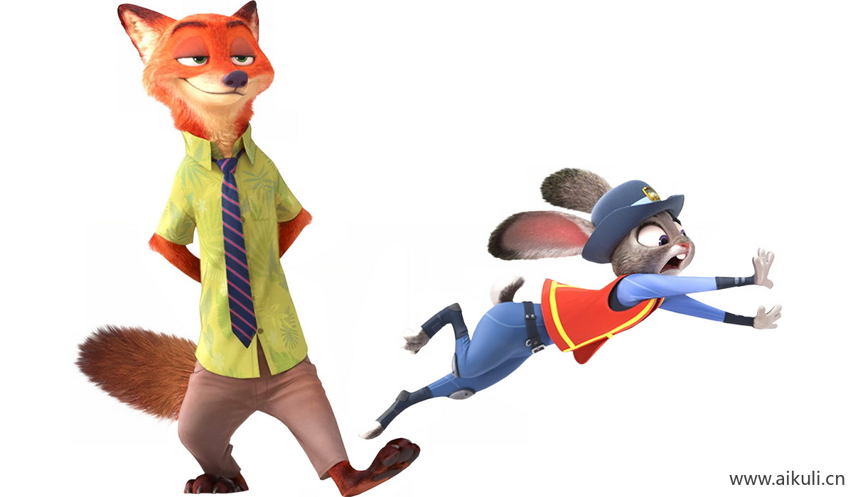 疯狂动物城迪士尼兔朱迪狐尼克卡通8-png免抠