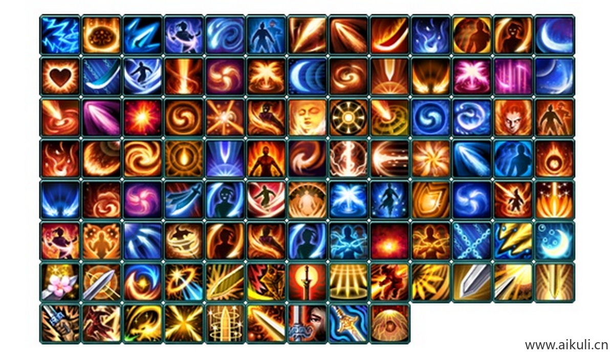 传奇技能素材100个+BUFF技能图标1PNG素材