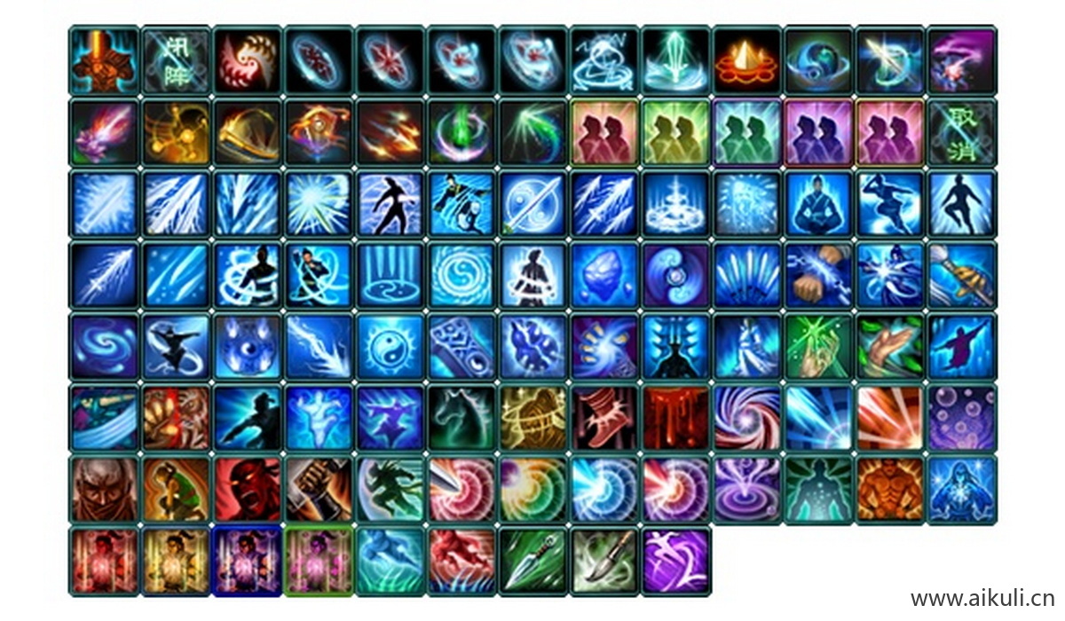 传奇技能素材100个+BUFF技能图标2PNG素材