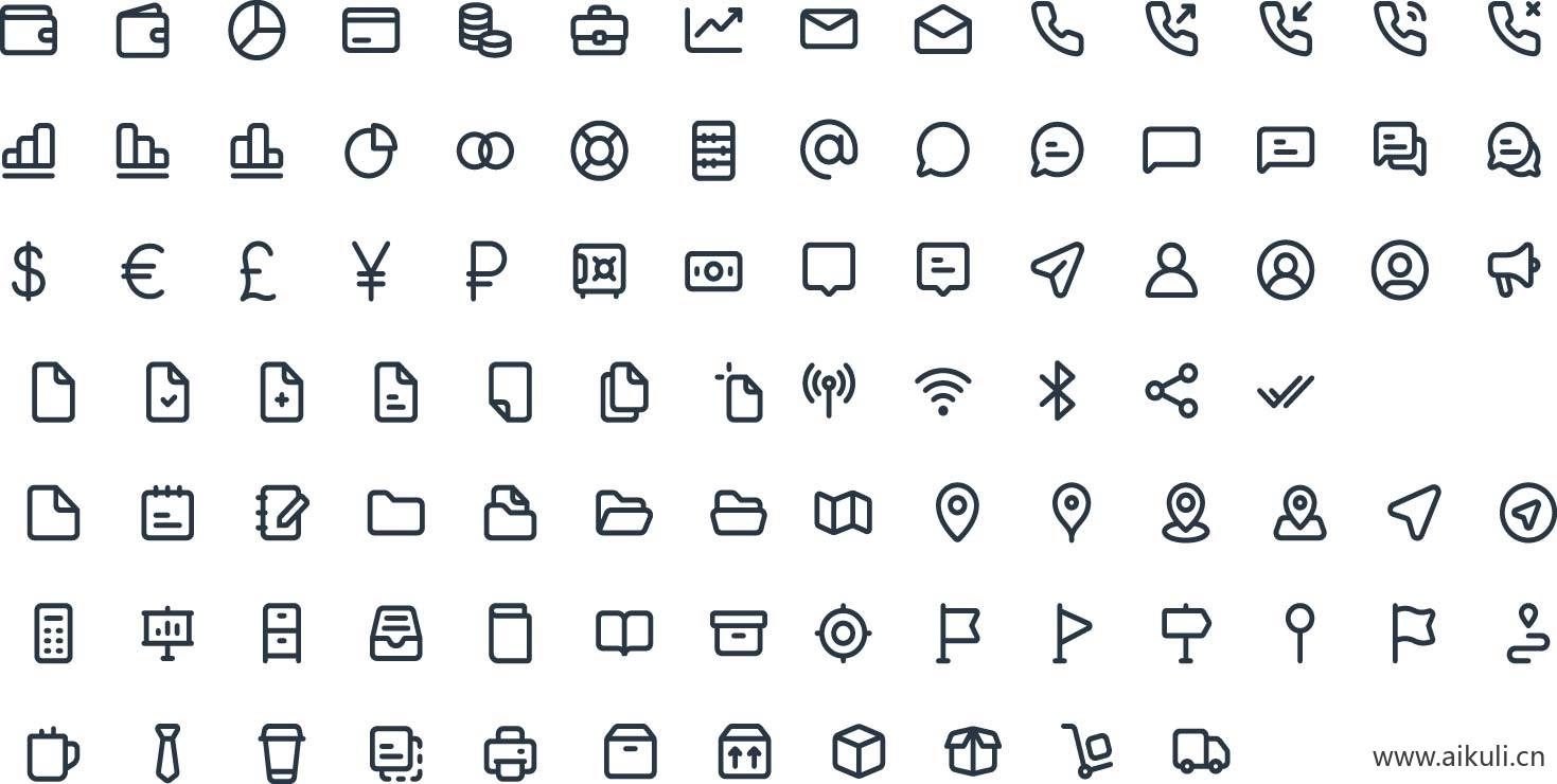 320款整套ui线性图标app web界面icon矢量可编辑ai设计素材