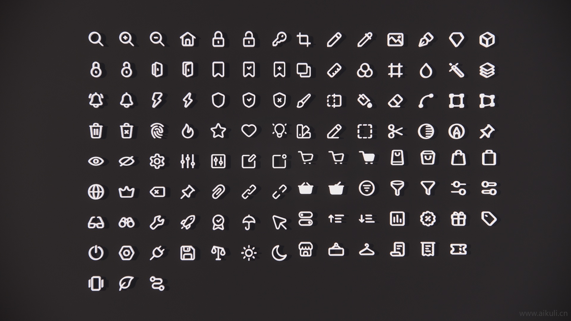 2D剪影ui线性图标app web界面