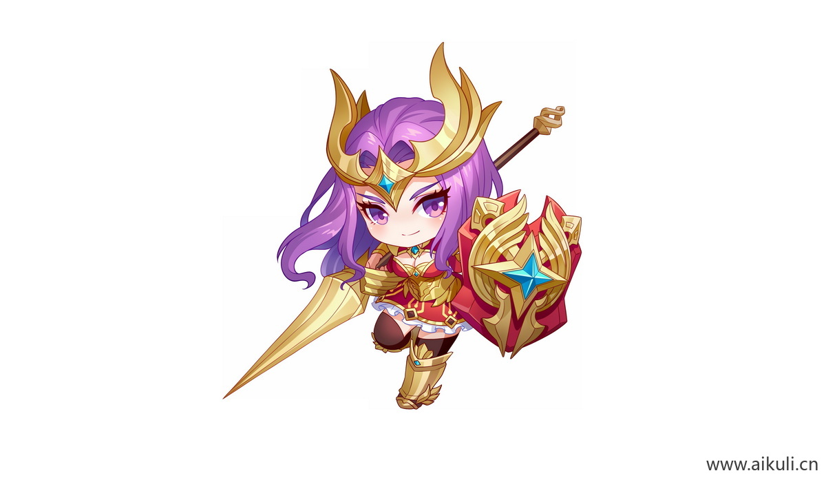 卡通Q版王者荣耀角色人物PNG免抠-雅典娜