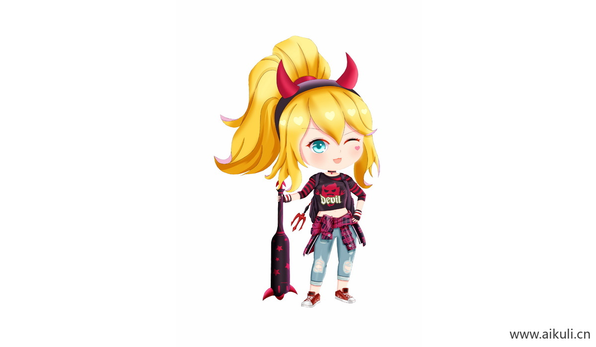 Q版王者荣耀卡通角色人物PNG免抠 花木兰–青春决赛季 星元