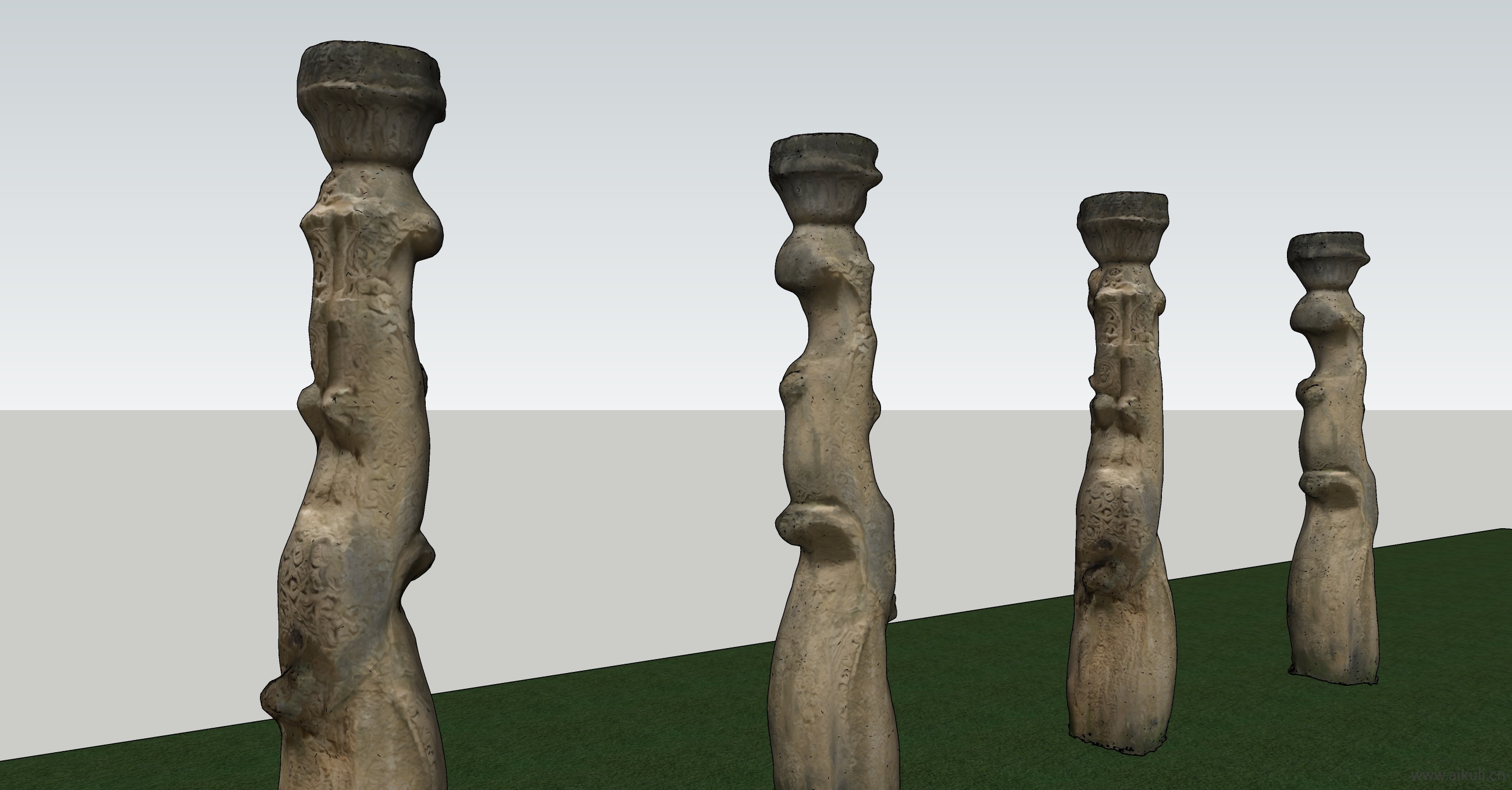 莲花棒柱 - 尼什尚卡·拉塔雕塑