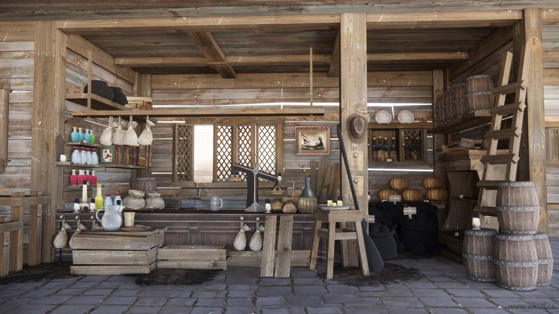 老旧物杂货铺SU模型