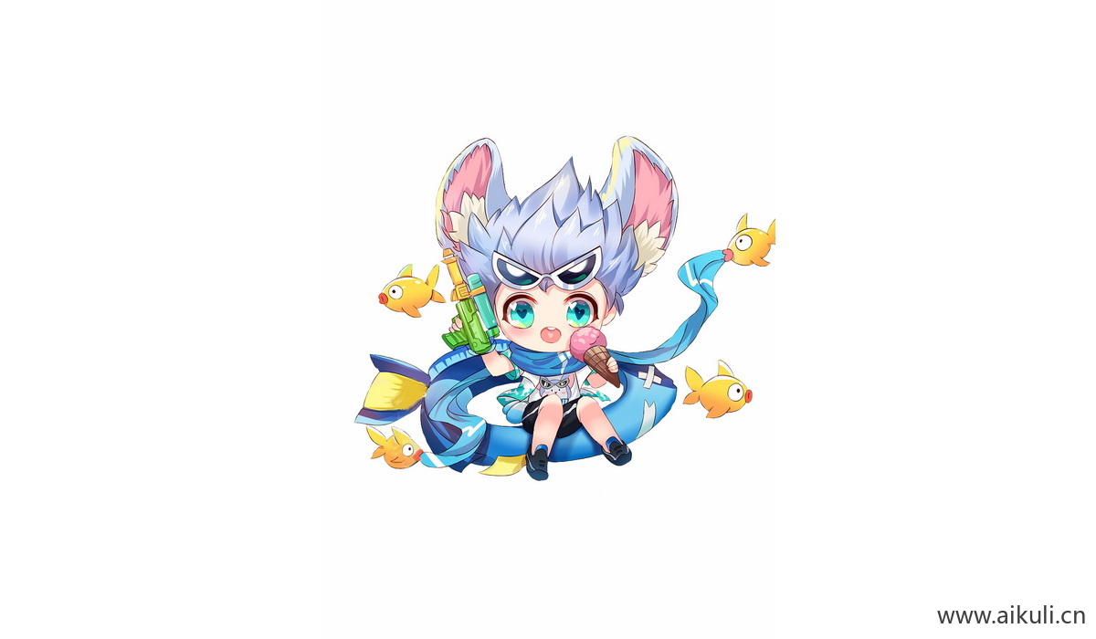 Q版王者荣耀卡通角色人物PNG免抠 李元芳–逐浪之夏