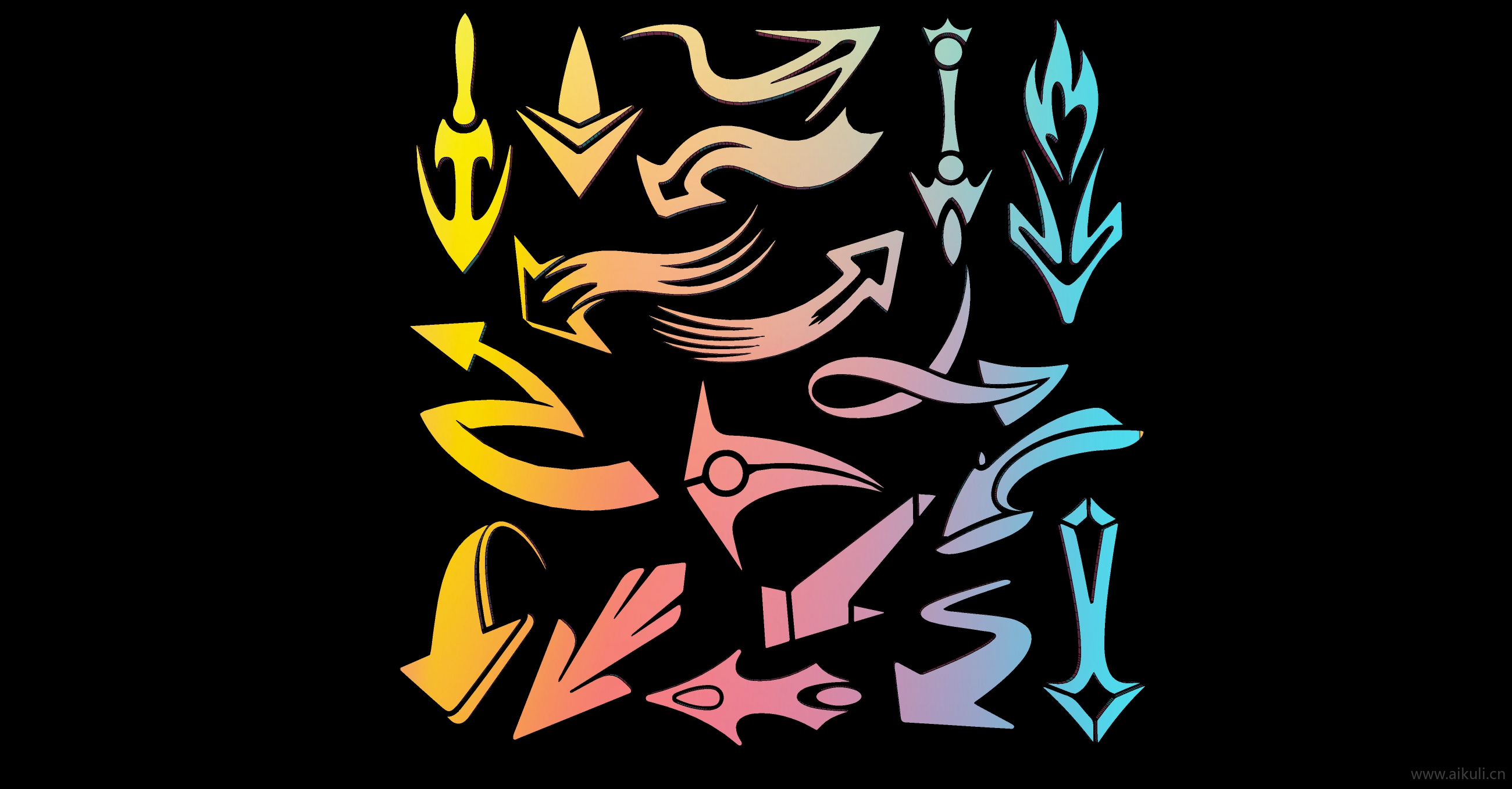 2D图形箭头指示导向符号