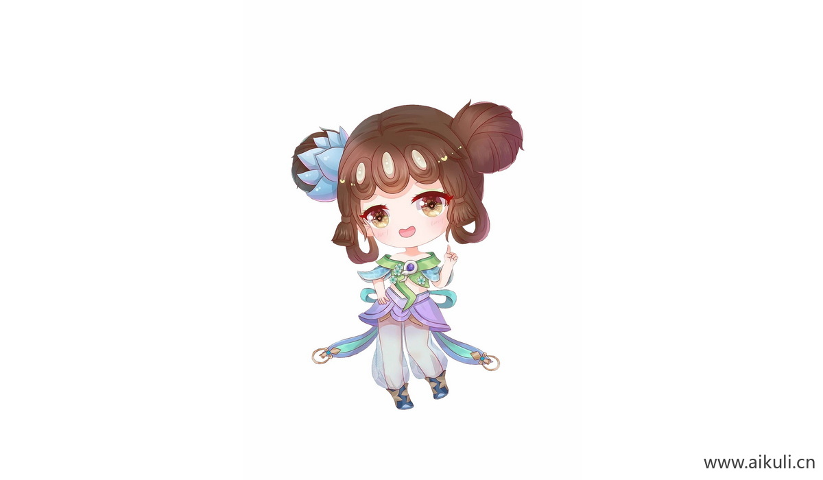 Q版王者荣耀卡通角色人物PNG免抠 小乔–青蛇