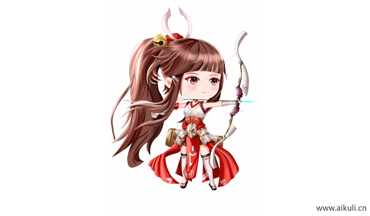 Q版王者荣耀卡通角色人物PNG免抠 伽罗–花见巫女