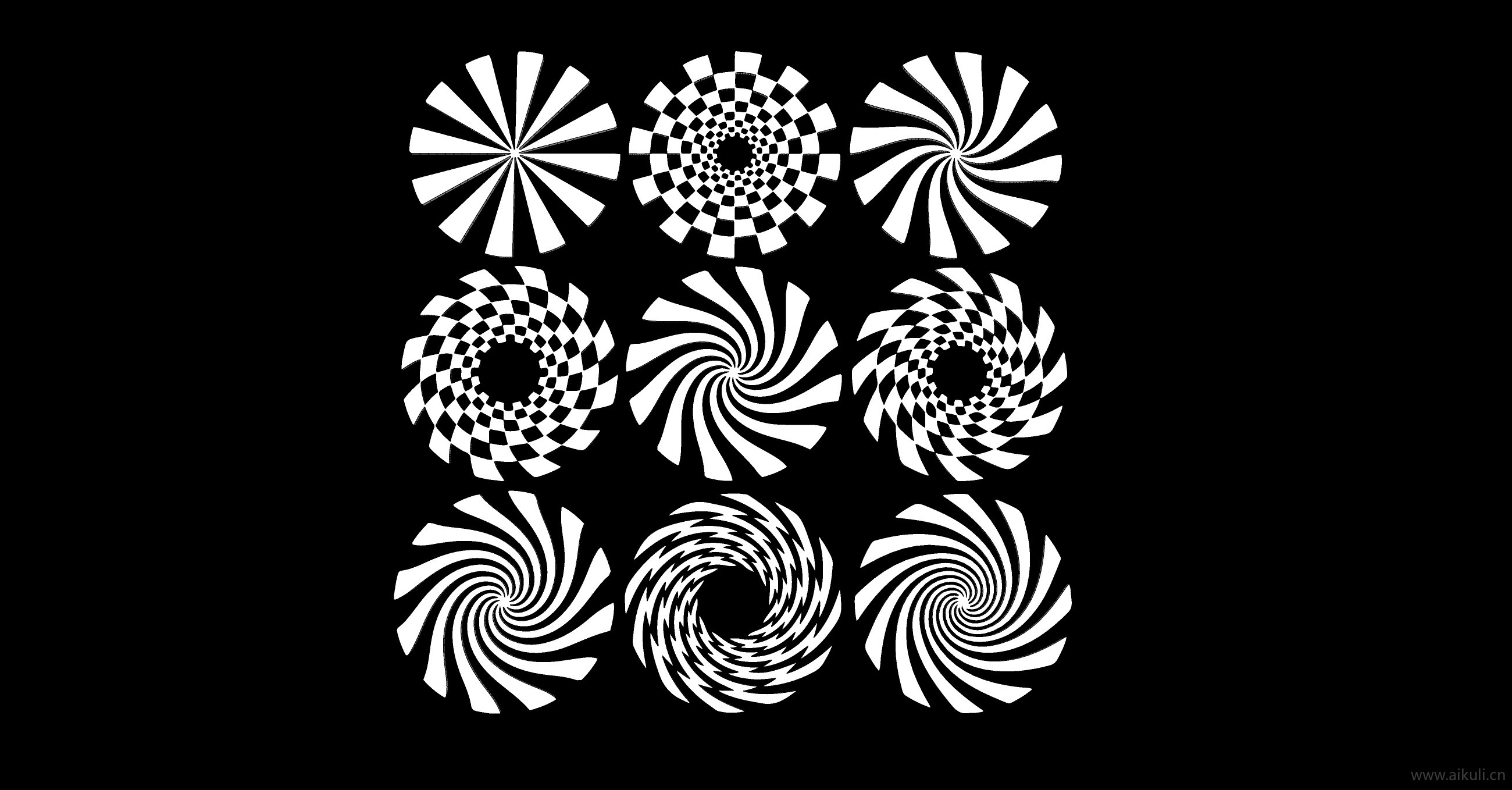 2D龙卷风图形文化墙装饰图案