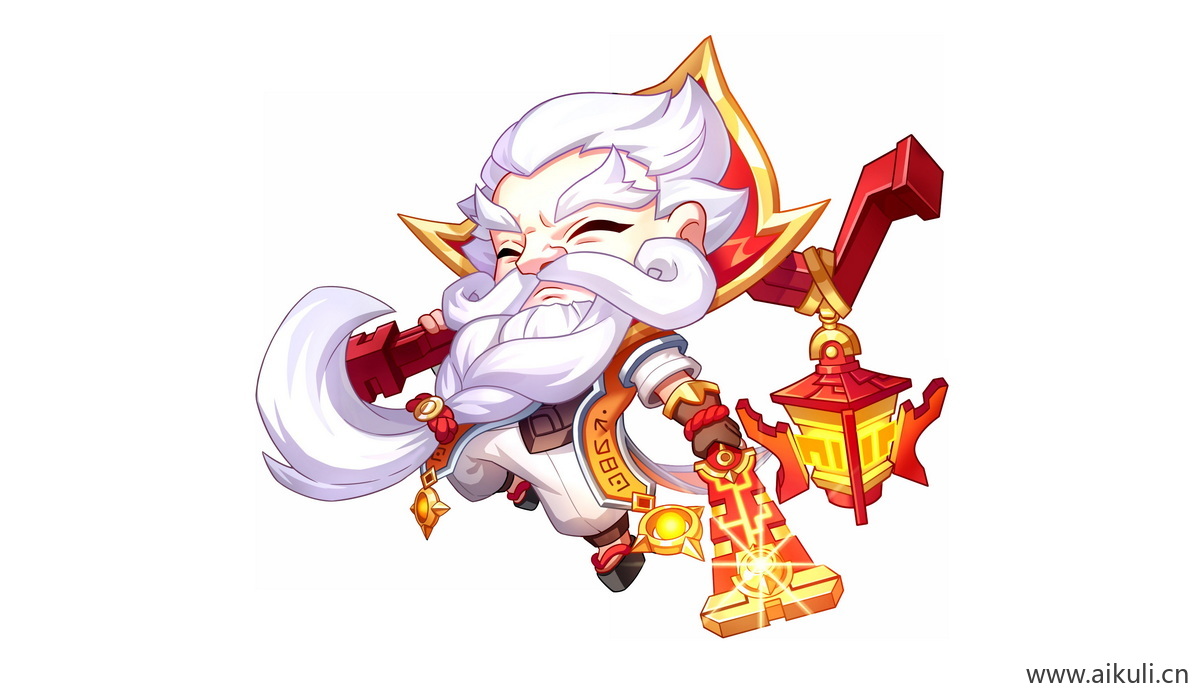 卡通Q版王者荣耀角色人物PNG免抠-老夫子