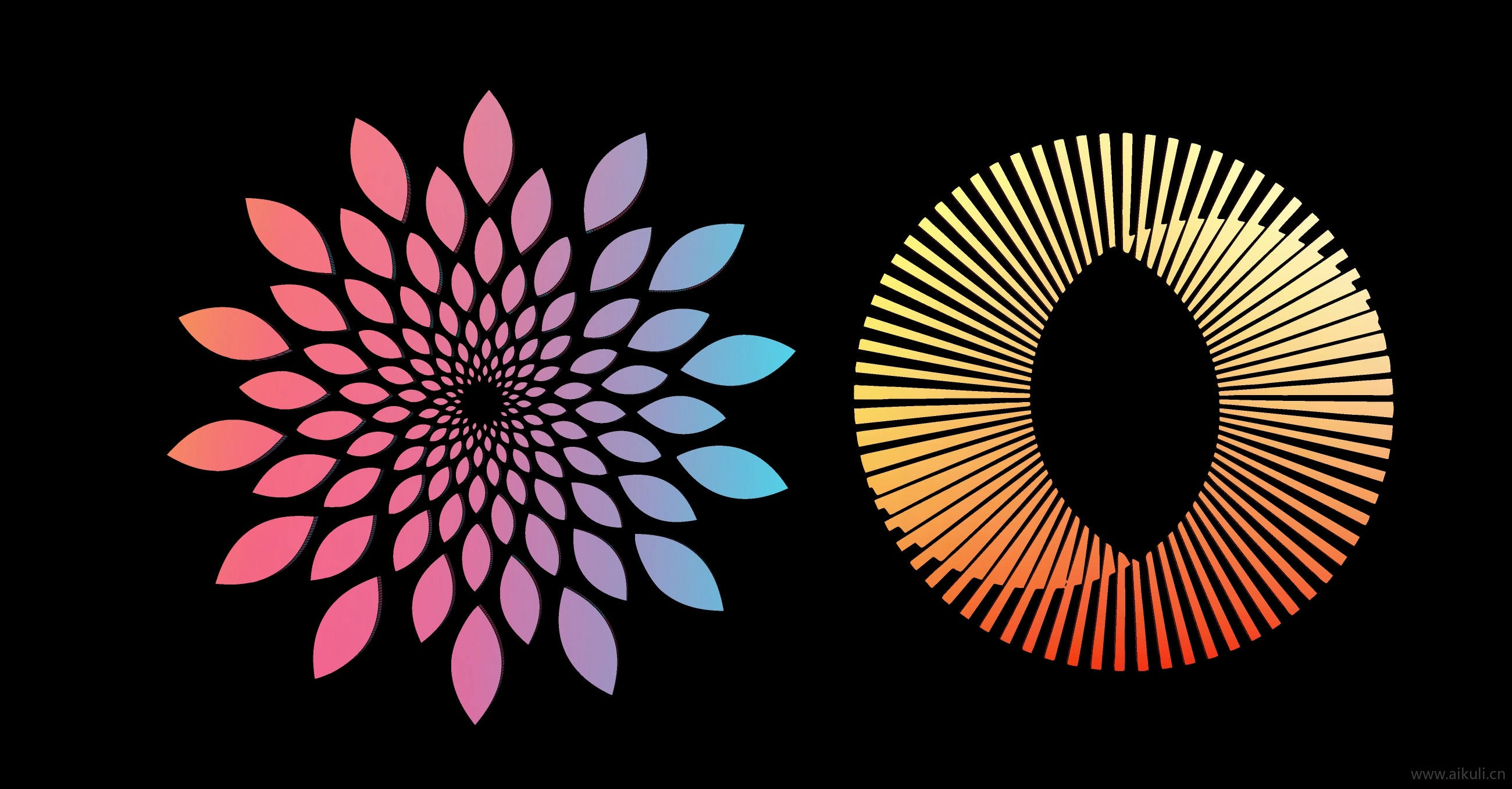 2D图形文化墙装饰图案