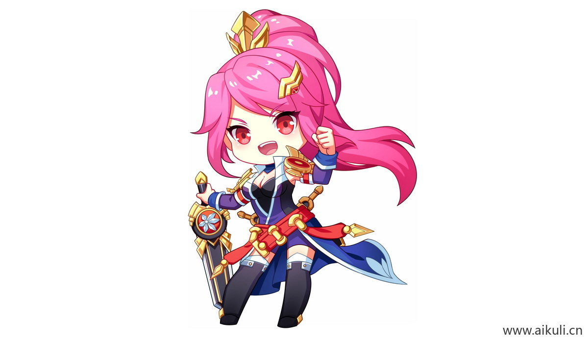 卡通Q版王者荣耀角色人物PNG免抠-花木兰