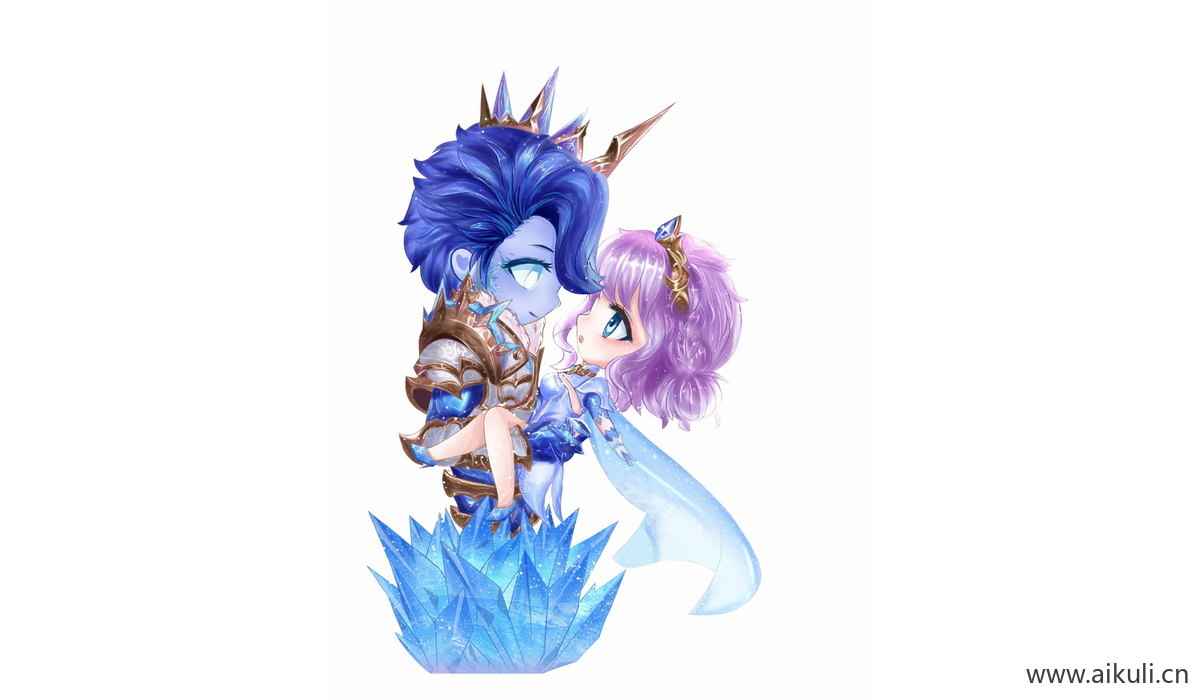 Q版王者荣耀卡通角色人物PNG免抠 干将莫邪–冰霜恋舞曲