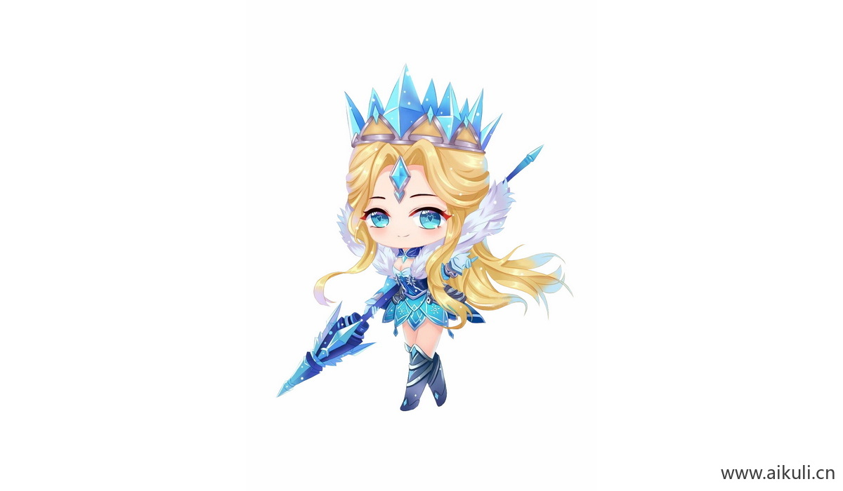 Q版王者荣耀卡通角色人物PNG免抠 雅典娜–冰冠公主