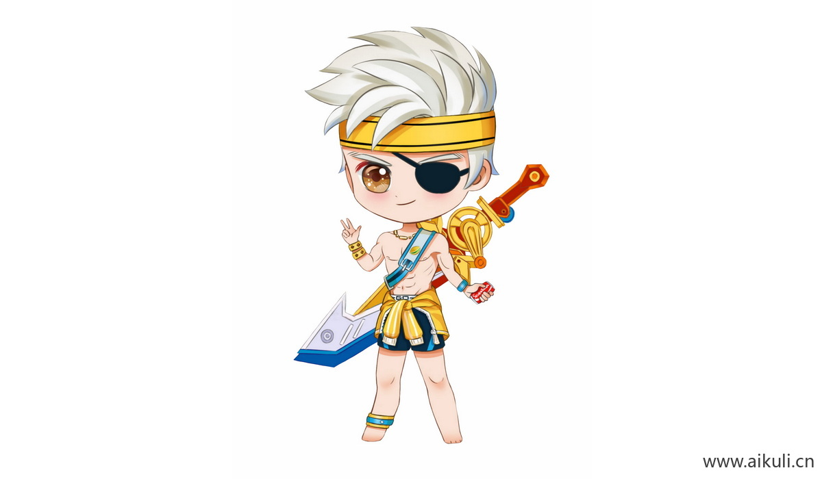 Q版王者荣耀卡通角色人物PNG免抠 夏侯惇–乘风破浪