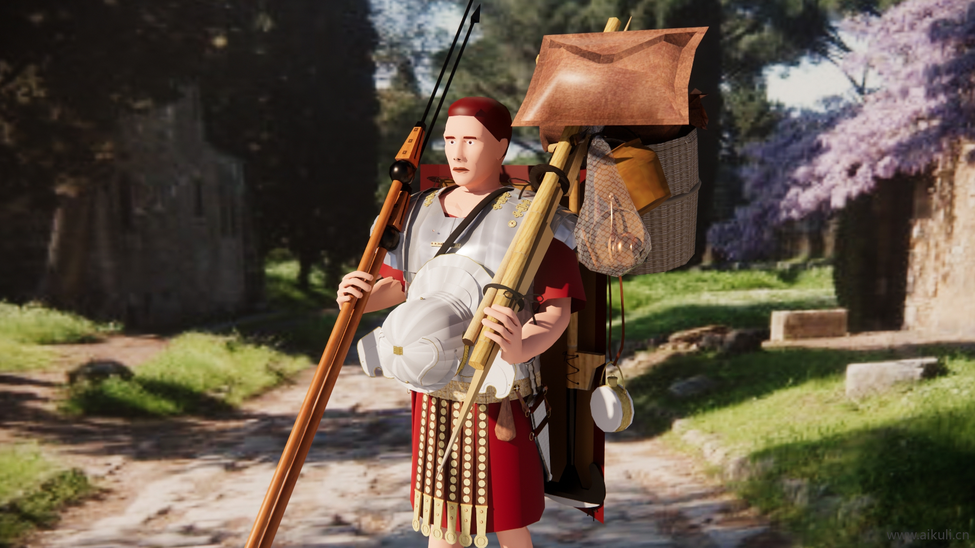 罗马行军营地 - 行军中的军团士兵