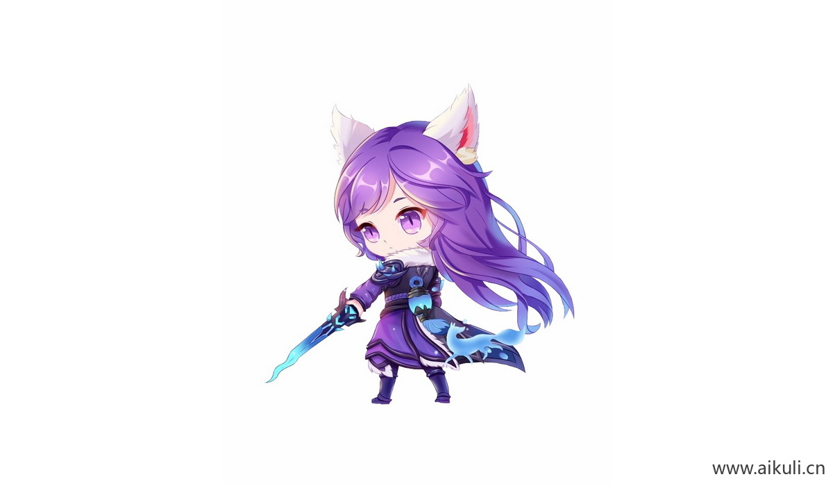 Q版王者荣耀卡通角色人物PNG免抠–李白–千年之狐