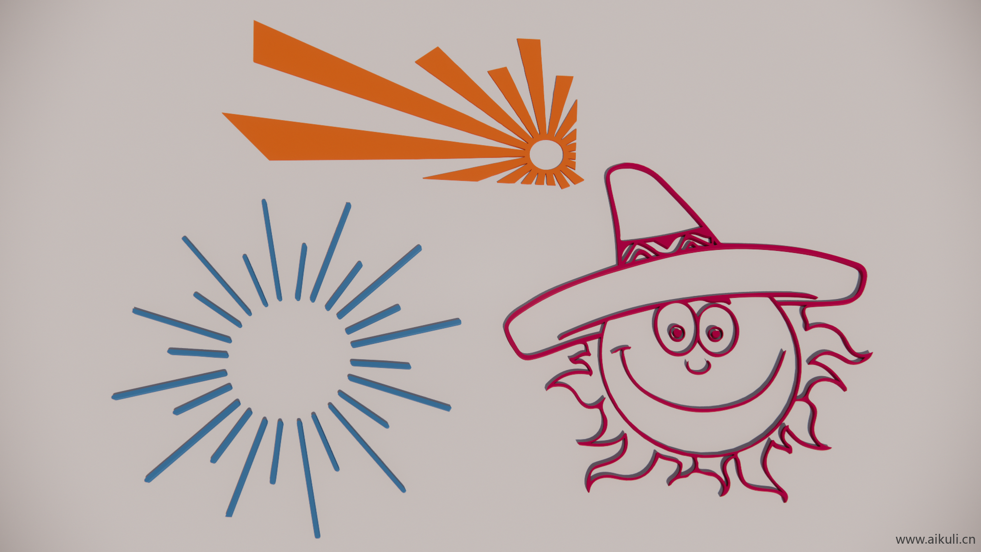 2D卡通 太阳剪影