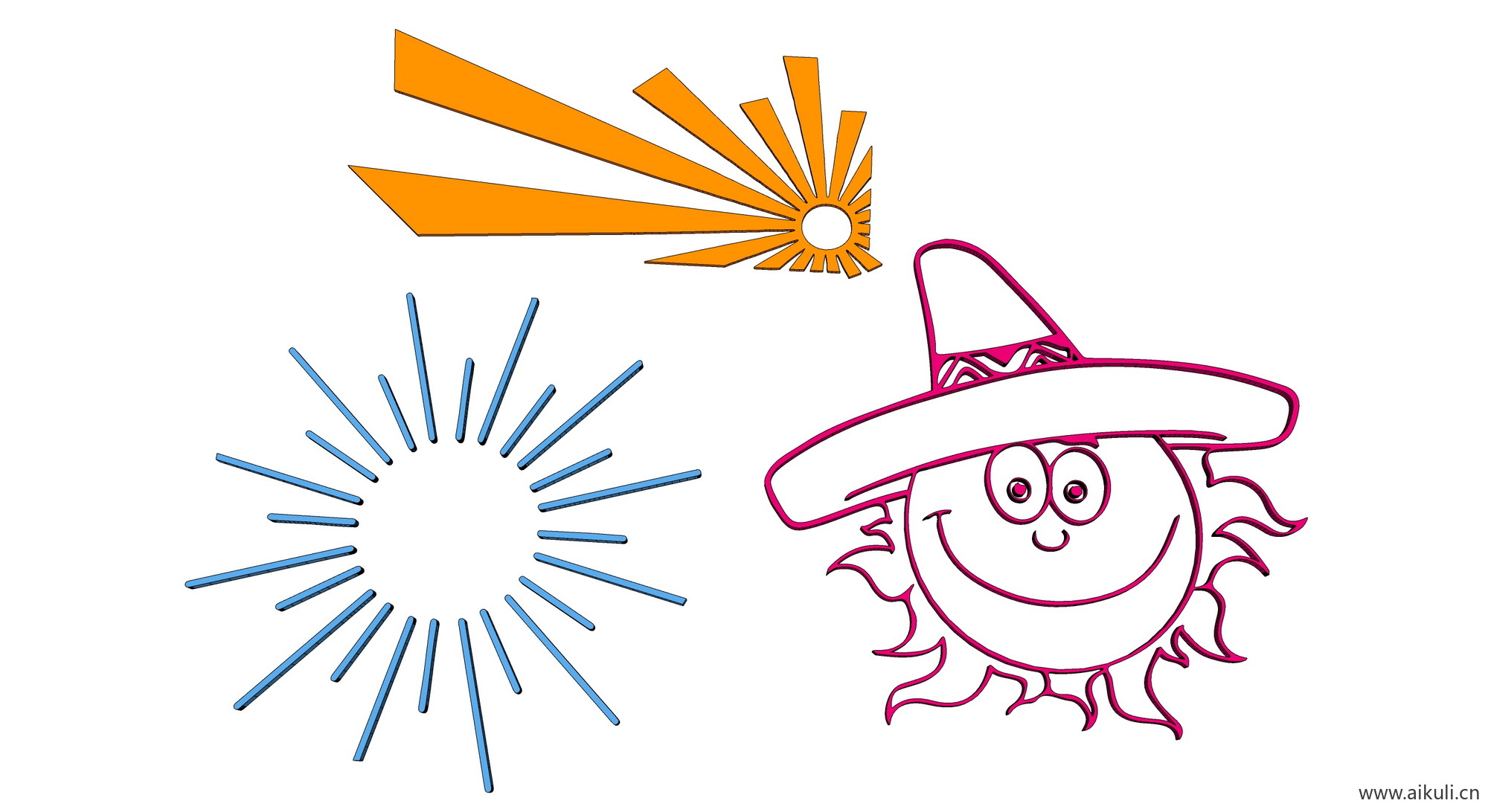 2D卡通 太阳剪影