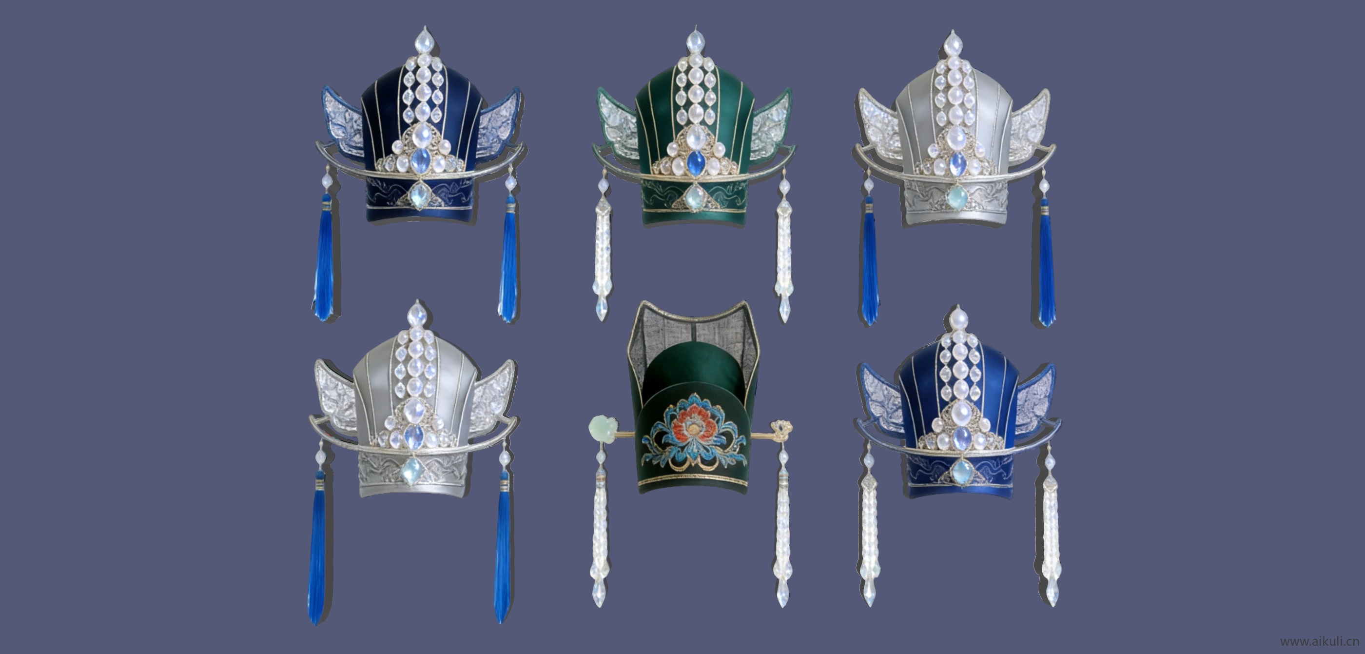 2D宫廷官帽凤冠-宫廷太子-官帽 戏曲 剪影