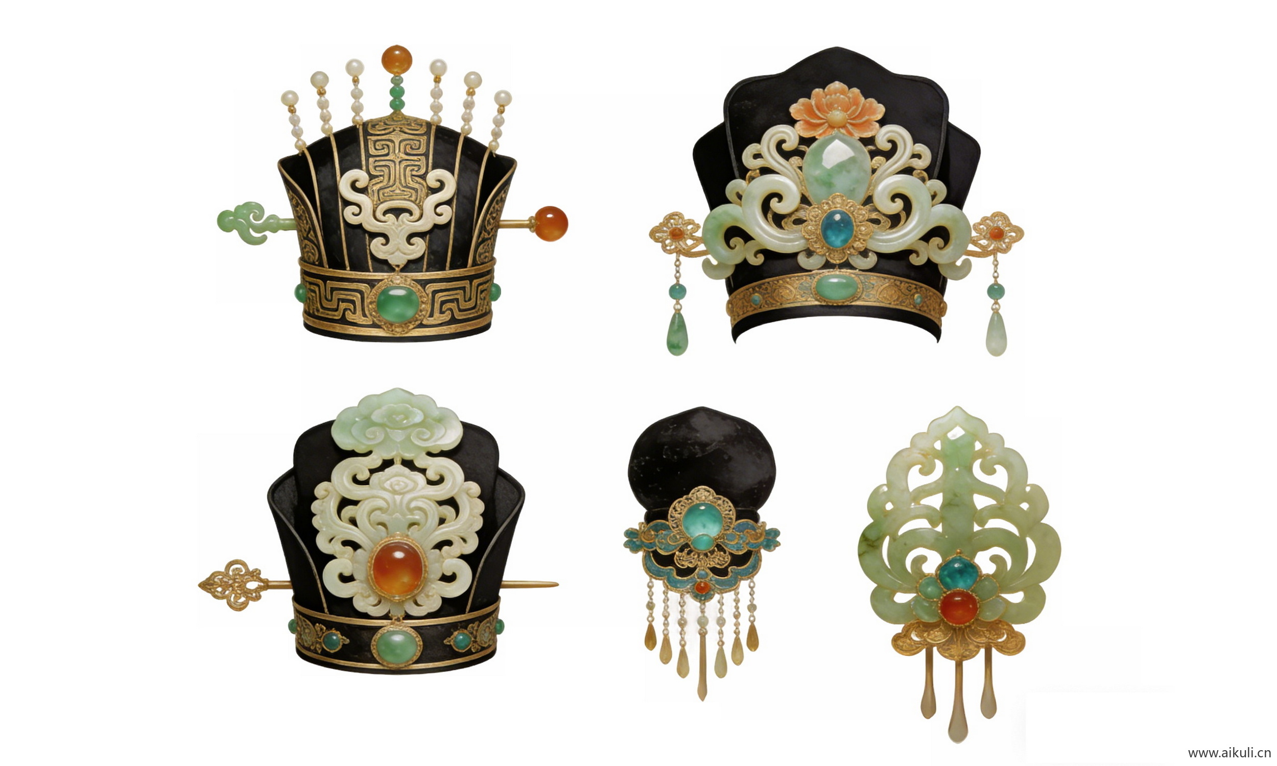 头饰秦汉时期皇妃帽 宫廷戏曲帽子饰品7-PNG素材