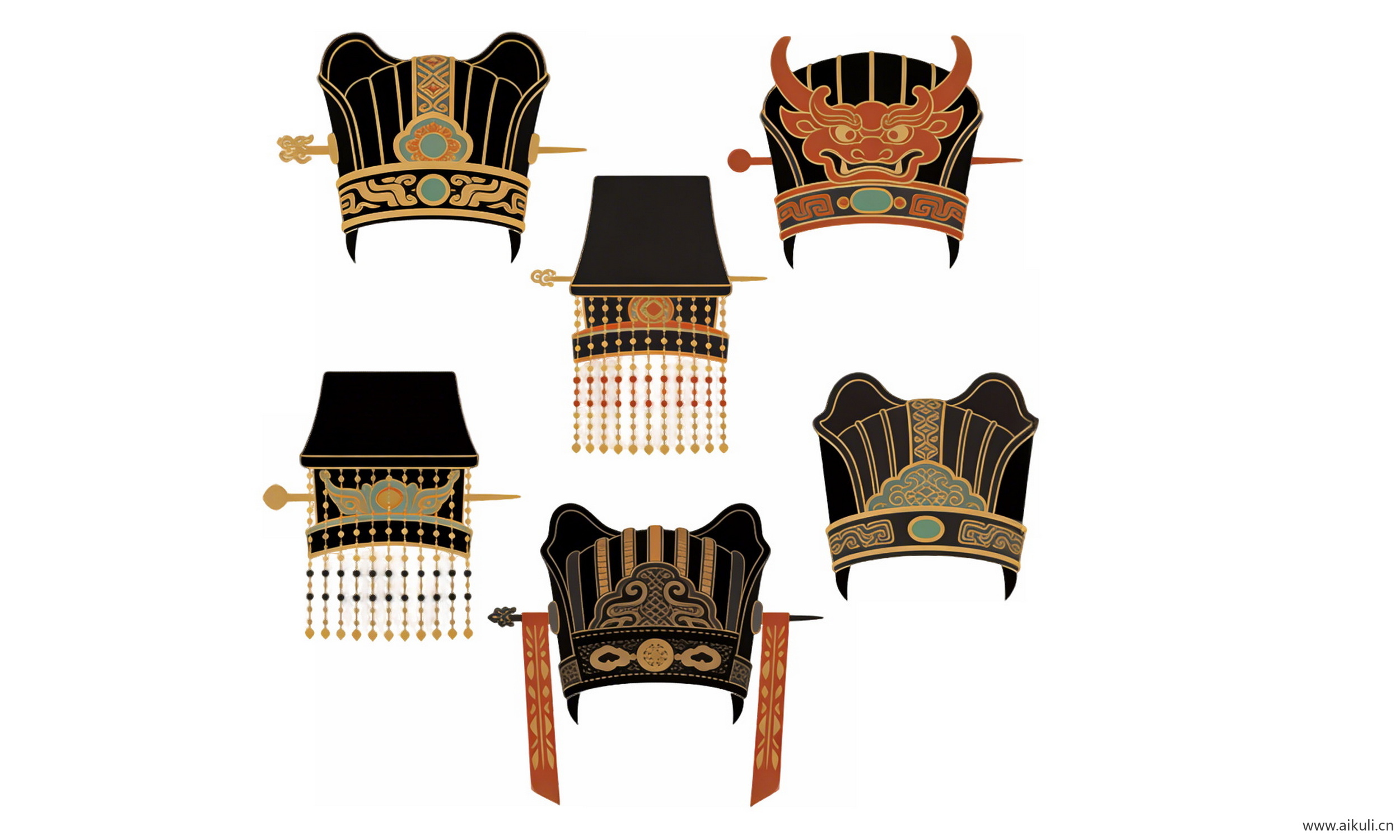 头饰秦汉时期皇妃帽 宫廷戏曲帽子饰品14-PNG素材