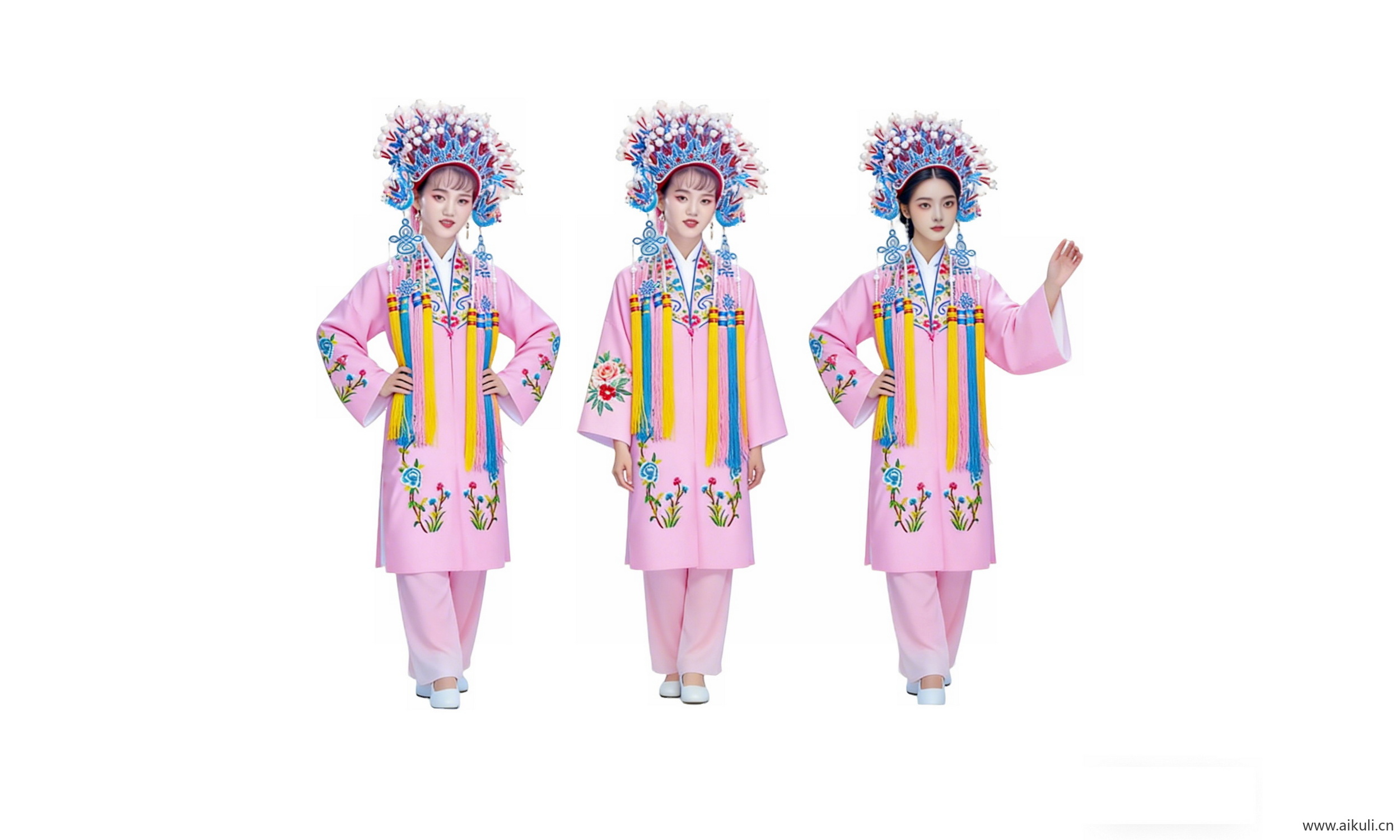 戏曲国潮民族服装人物剪影