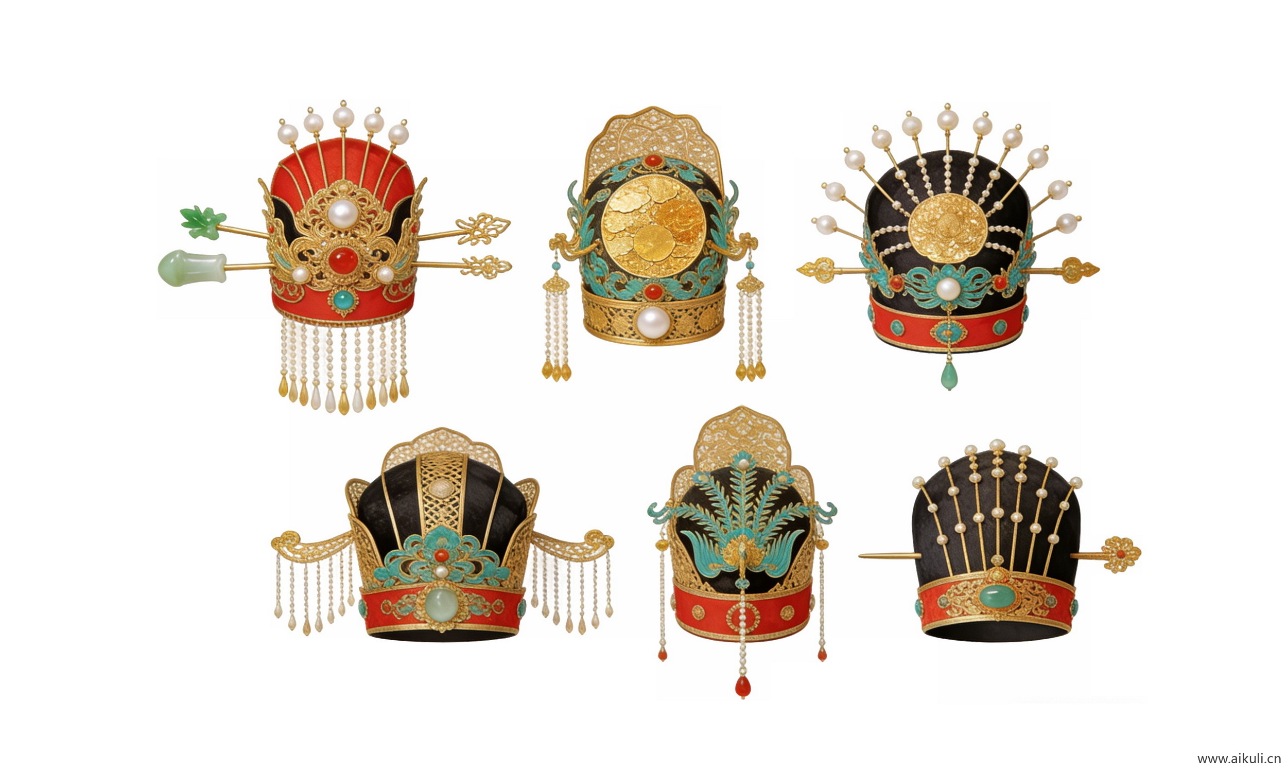 头饰秦汉时期皇妃帽 宫廷戏曲帽子饰品4-PNG素材