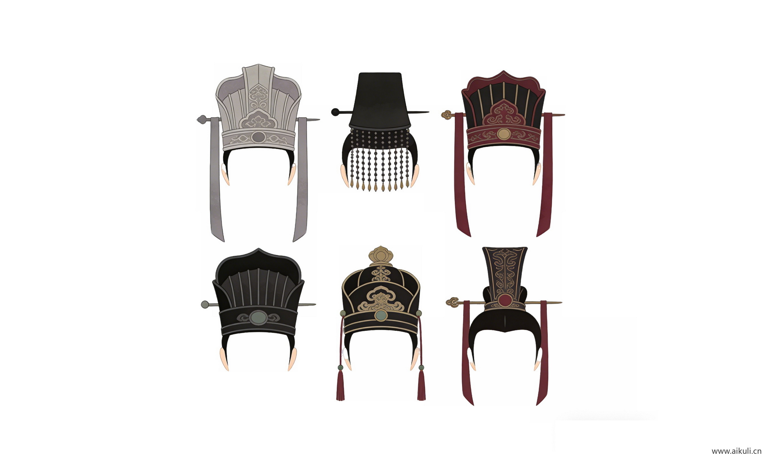 头饰秦汉时期皇妃帽 宫廷戏曲帽子饰品12-PNG素材