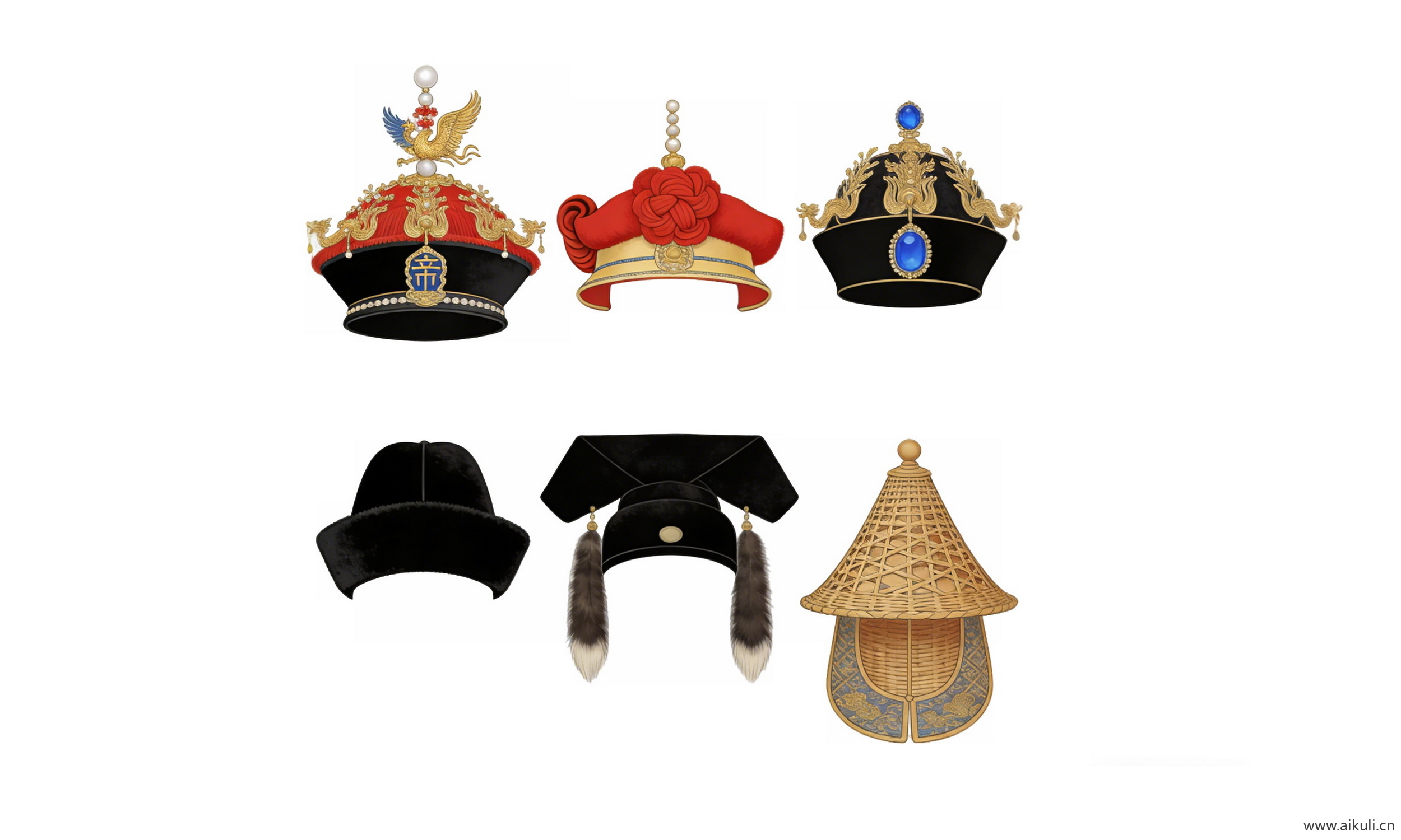 头饰秦汉时期皇妃帽 宫廷戏曲帽子饰品11-PNG素材