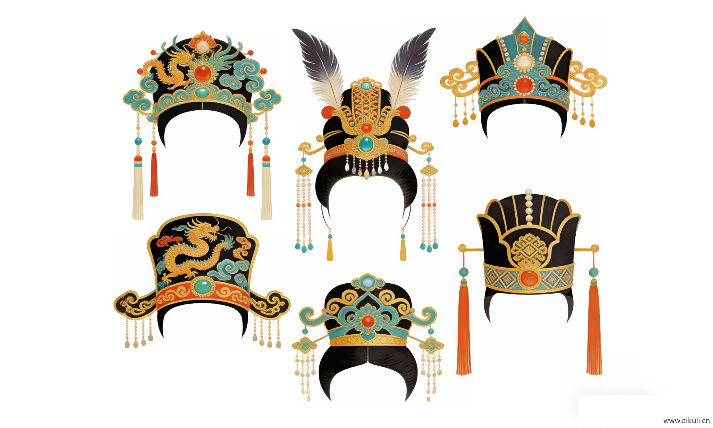 头饰秦汉时期皇妃帽 宫廷戏曲帽子饰品6-PNG素材