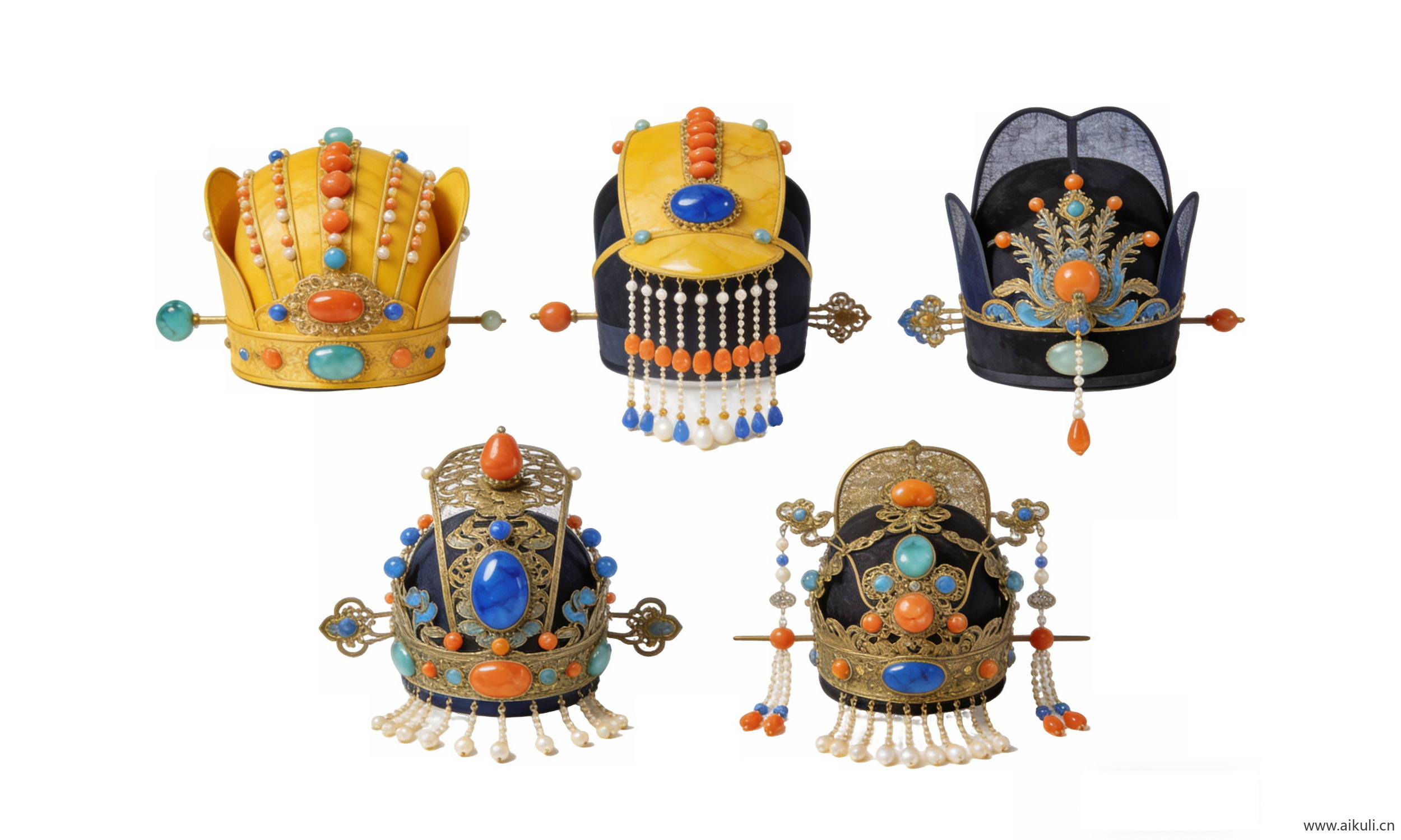 头饰秦汉时期皇妃帽 宫廷戏曲帽子饰品2-PNG素材