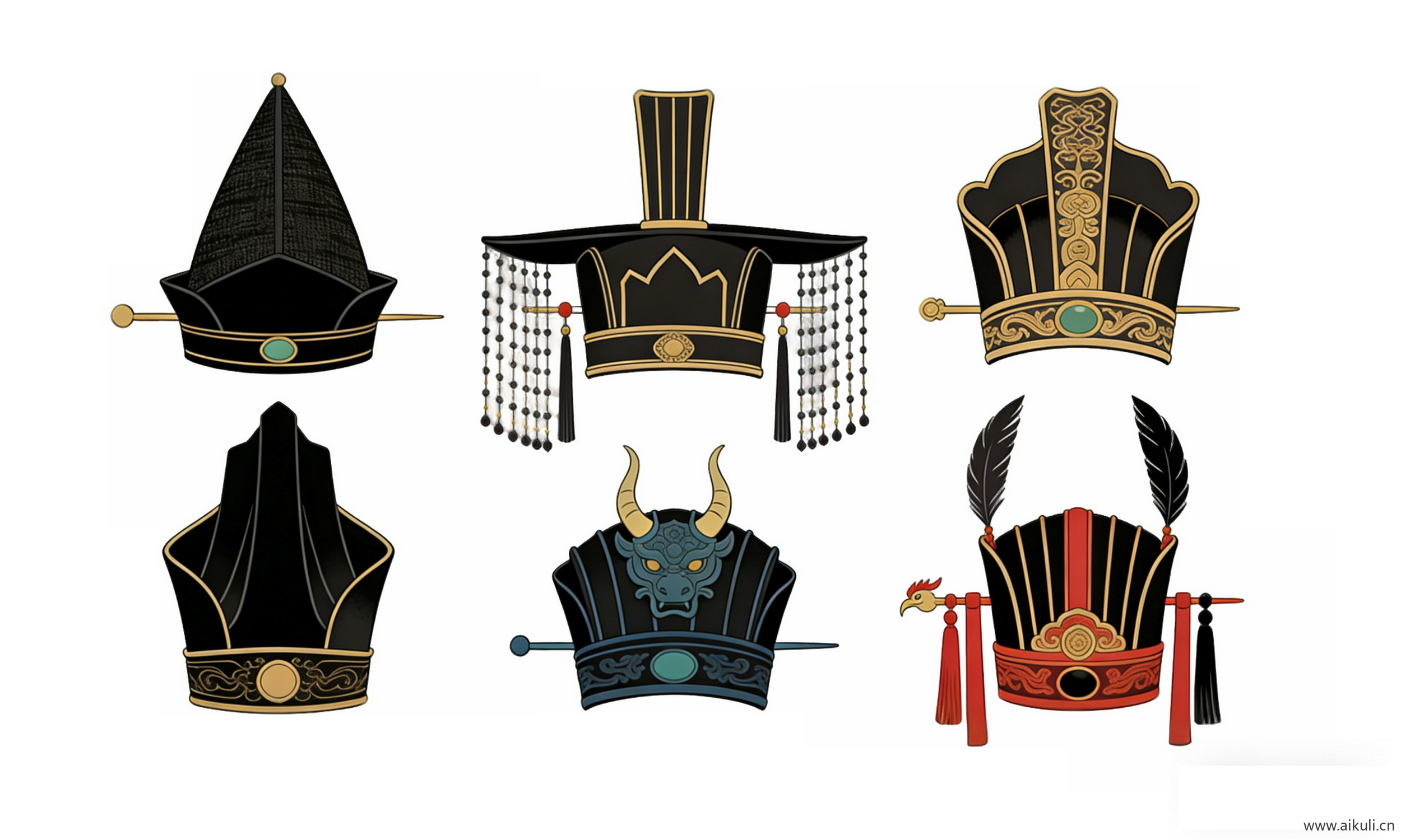 头饰秦汉时期皇妃帽 宫廷戏曲帽子饰品13-PNG素材