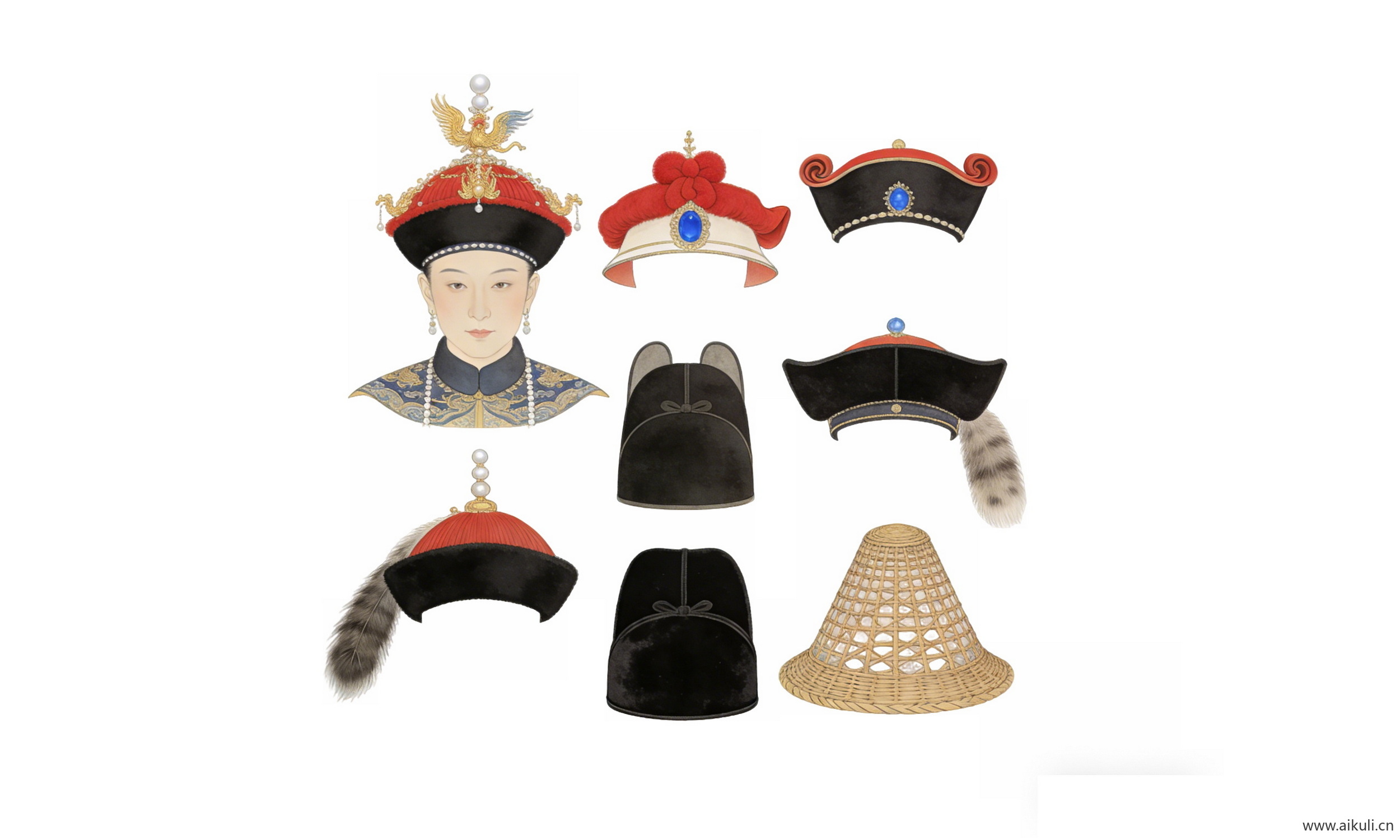 头饰秦汉时期皇妃帽 宫廷戏曲帽子饰品10-PNG素材