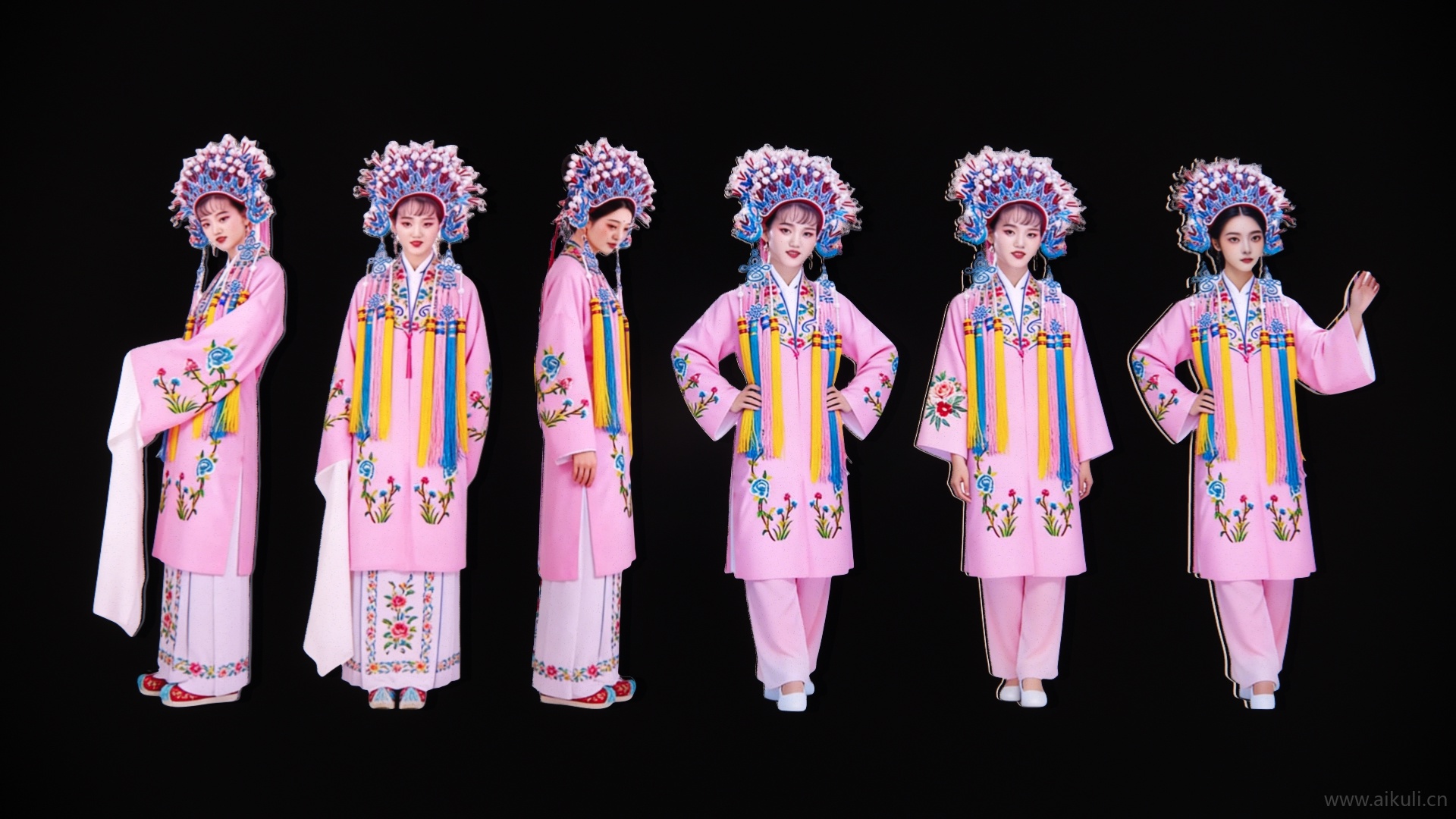 新中式戏曲 国潮 民族服装人物 2D模特剪影A