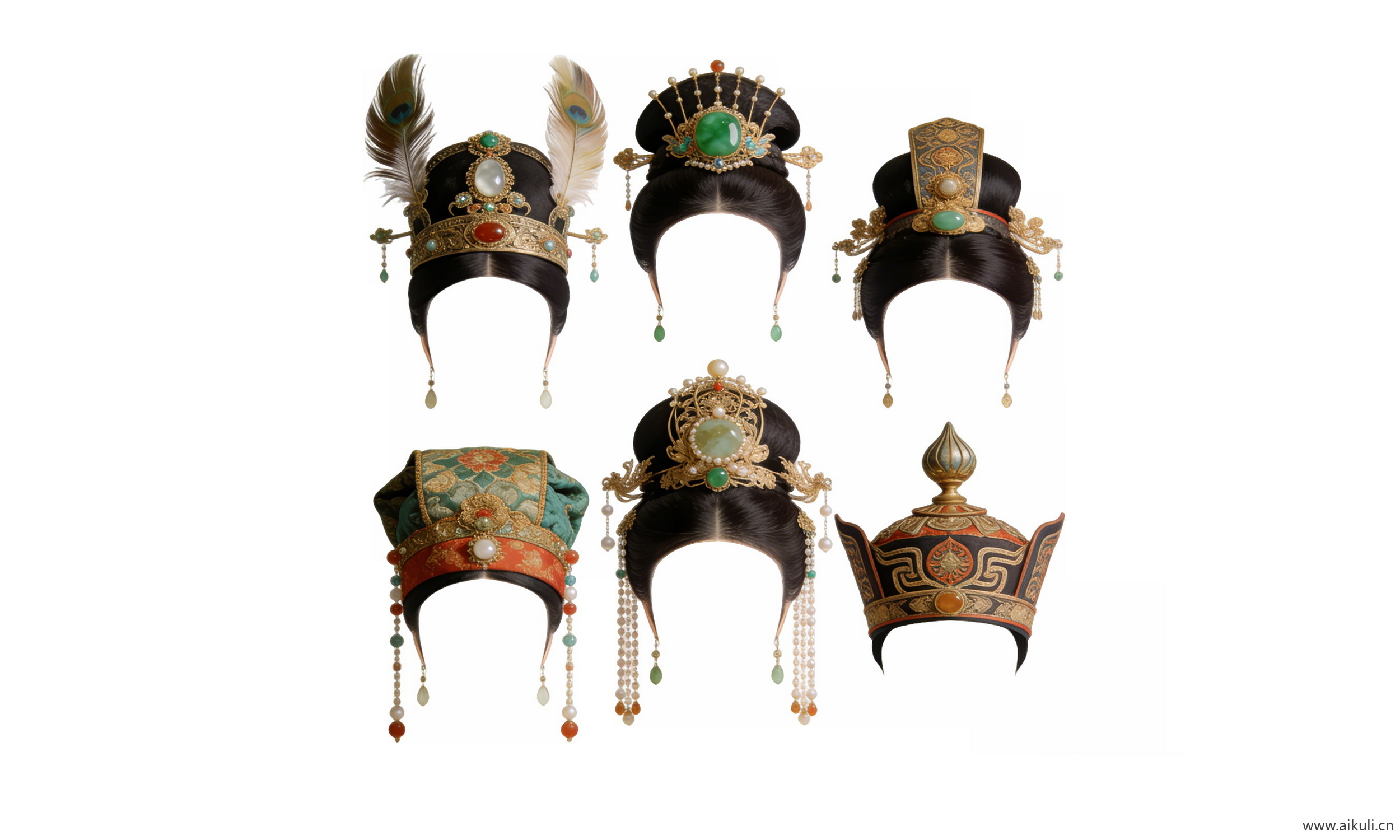 头饰秦汉时期皇妃帽 宫廷戏曲帽子饰品1-PNG素材