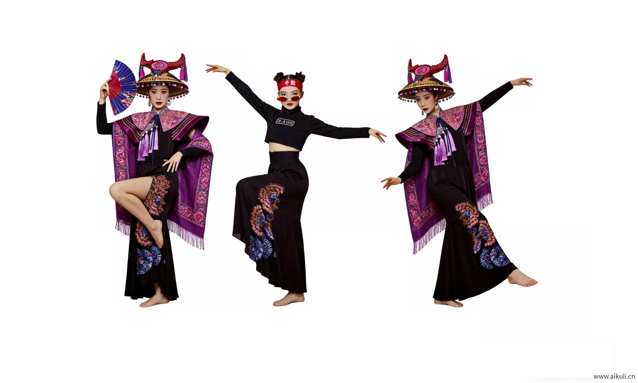 戏曲国潮民族服装人物剪影 (13)