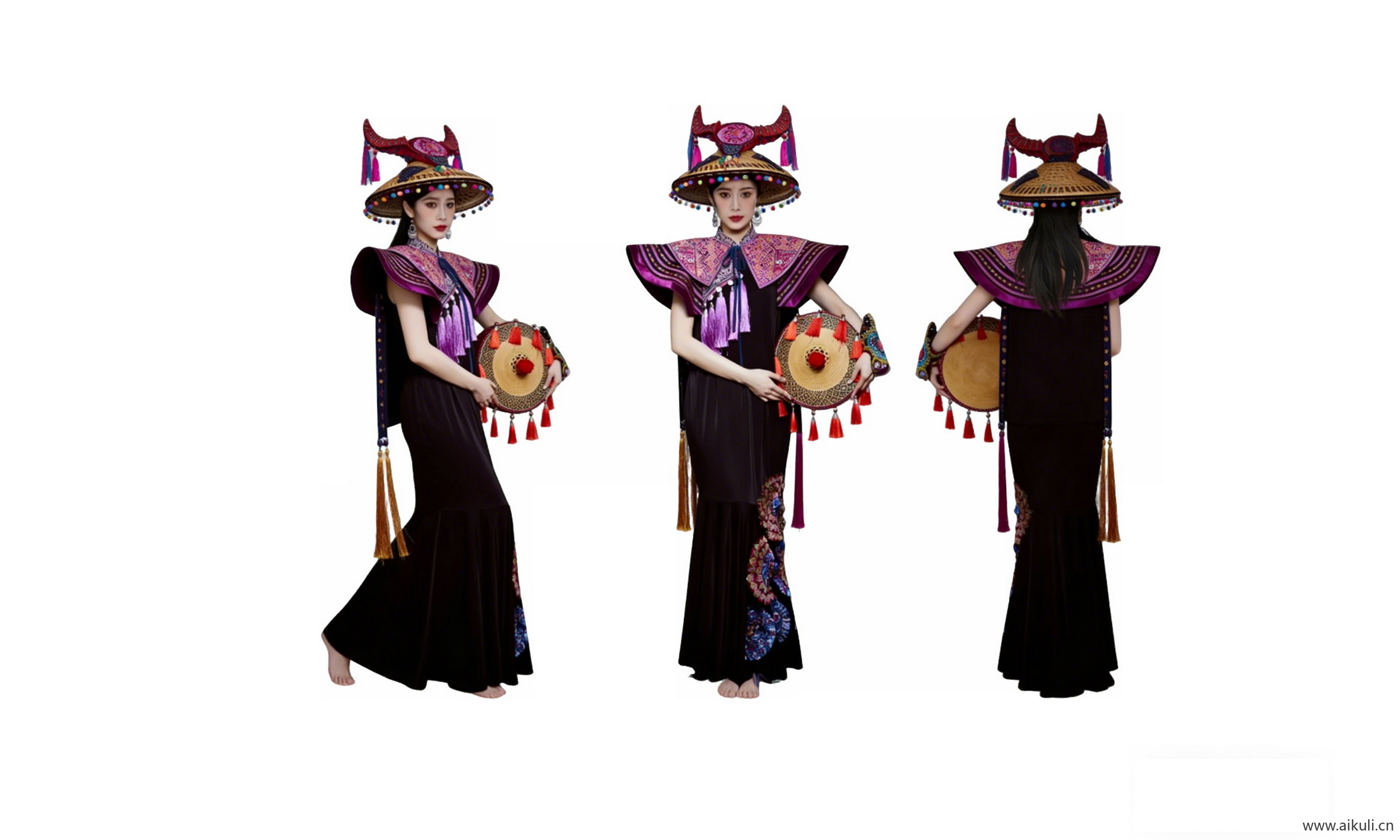 戏曲国潮民族服装人物剪影 (14)