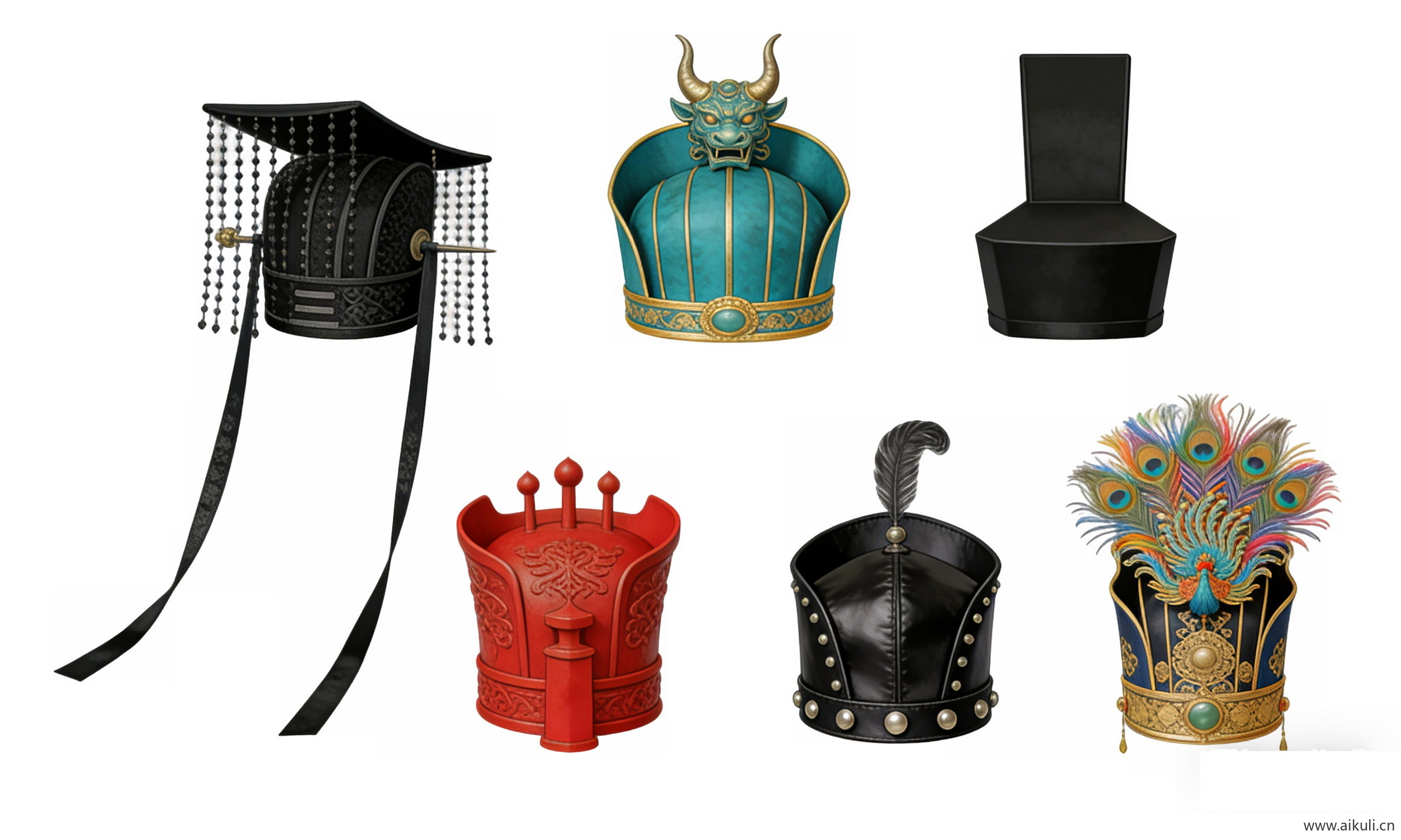 头饰秦汉时期皇妃帽 宫廷戏曲帽子饰品16-PNG素材