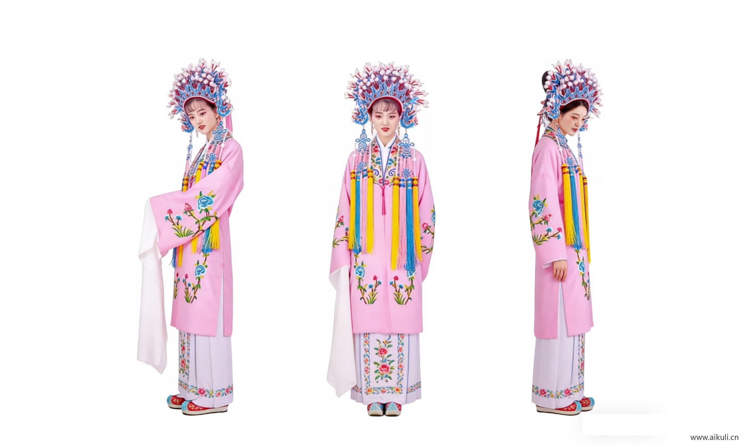 戏曲国潮民族服装人物剪影