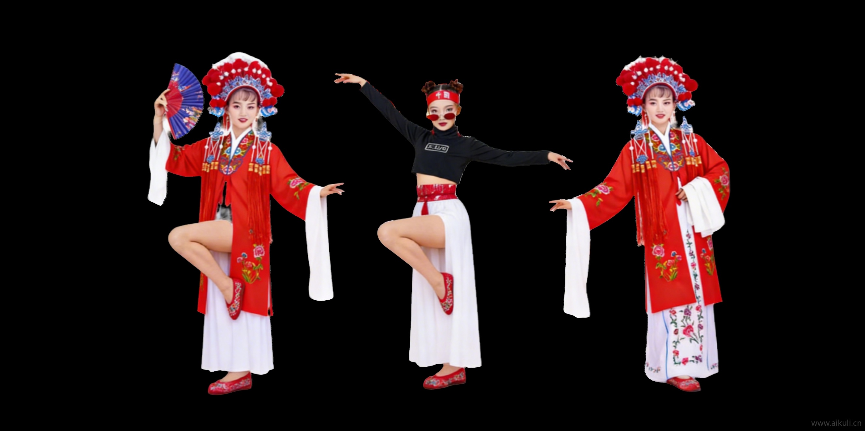 新中式戏曲 国潮 民族服装人物 2D模特剪影