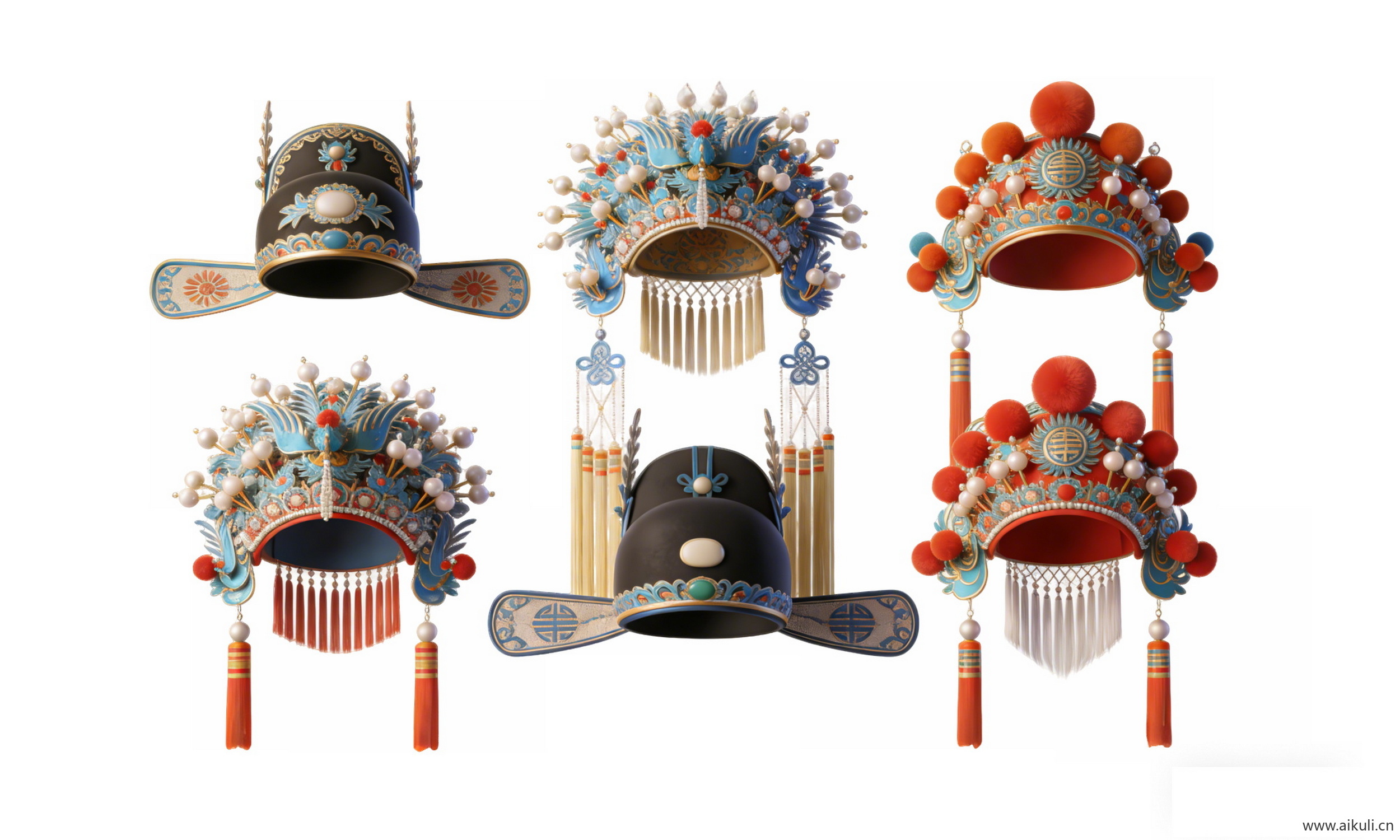 中式国粹京剧帽饰 戏曲头饰C-PNG素材