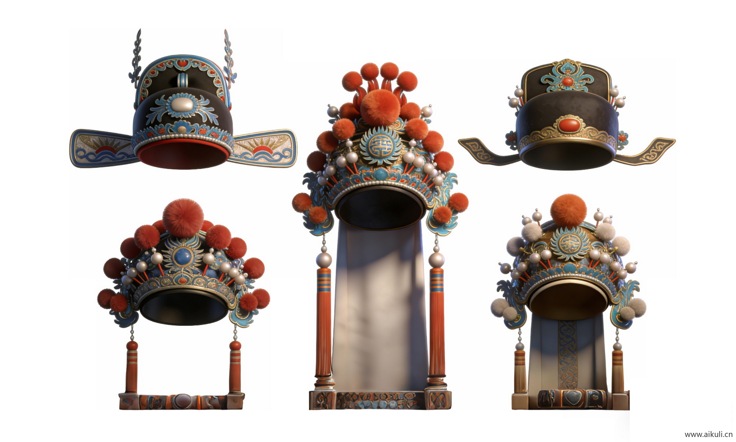中式国粹京剧帽饰 戏曲头饰F-PNG素材