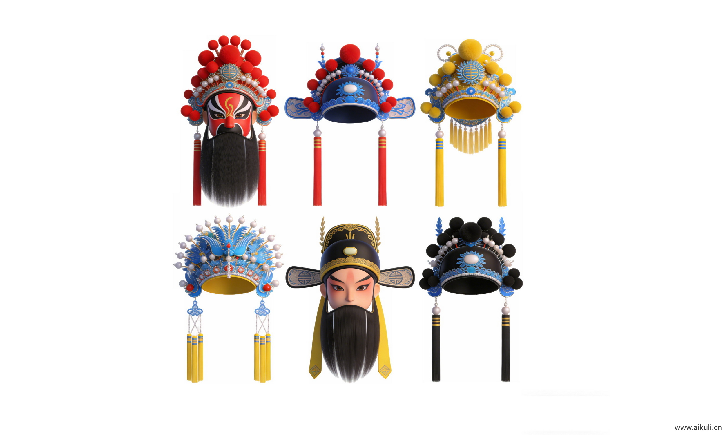 中式国粹京剧帽饰 戏曲头饰I-PNG素材